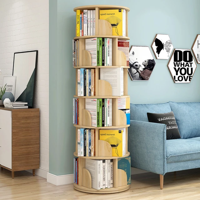 Libreria rotante per bambini semplice libreria da pavimento semplice  piccola soggiorno Home Student mensola a 360 gradi - AliExpress
