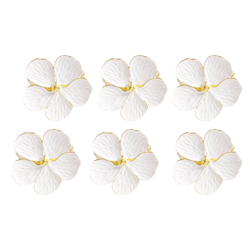 

6 Pcs Flower Napkin Buckle Napkin Ring Napkin Ring, Used for Wedding, Festival, Banquet, Daily Party Decoration