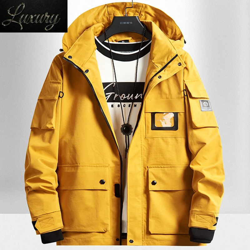 

Spring Autumn Men Windbreaker Jackets Hooded Coats Man Waterproof Outwear SoftShell Jacket Clothing Plus Size 6XL 7XL 8XL