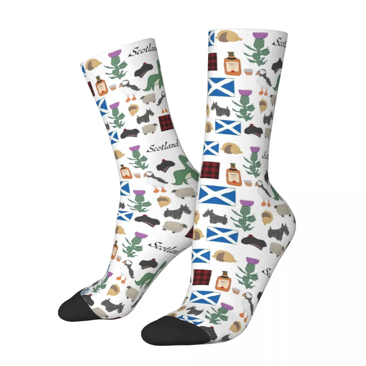 

Cute Scottish Icons Drawing Pattern Design Socks Harajuku Super Soft Stockings All Season Long Socks for Unisex Birthday Present