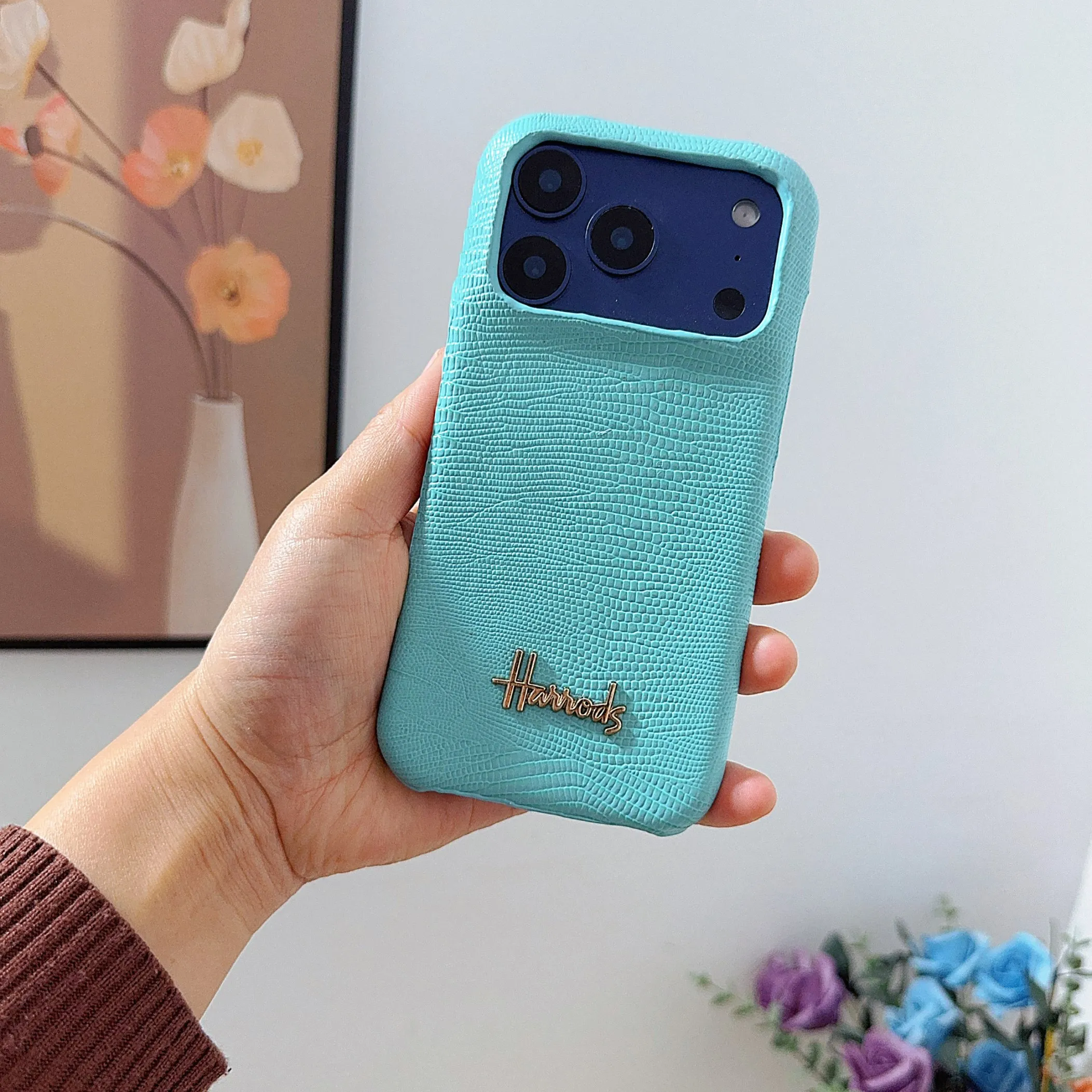 Luxuriöse Eidechsenmuster-Tier-PU-Lederhülle für iPhone 17, 16, 15, 14, Handyhülle 17, 15, 14, 13, Pro MAX, harte, stoßfeste Rückseite – Detail 11