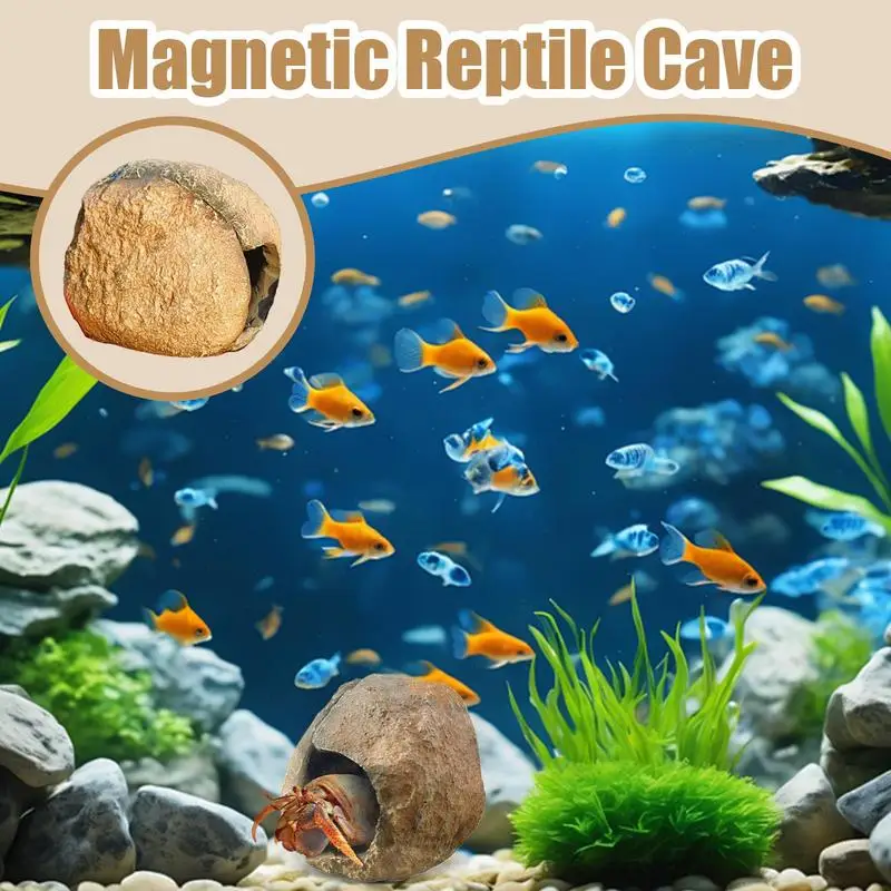 thumbnail image 2 of Magtara Ledge Hideout Rainforest Series - Decorative Resin Basking Rock Cave Hide Decor For Reptiles, Fish, Amphibians, Small Animals, Terrariums, Aquariums, Tanks 2 of 9