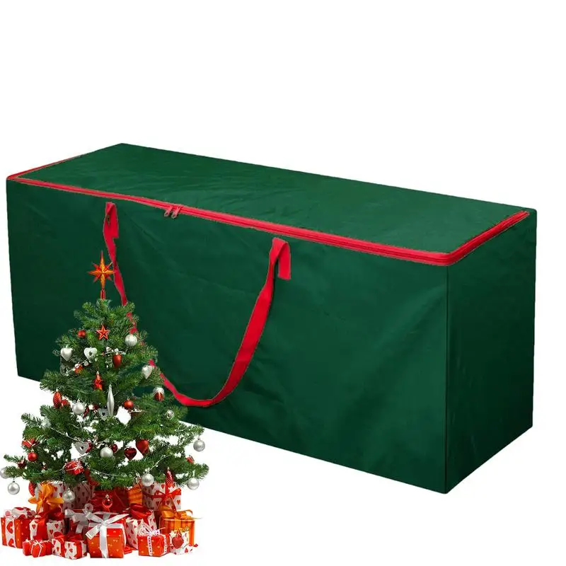 

Органайзер для рождественской елки 210D, сумка из ткани Оксфорд с двойной молнией и ручками, мебельная сумка для хранения венка