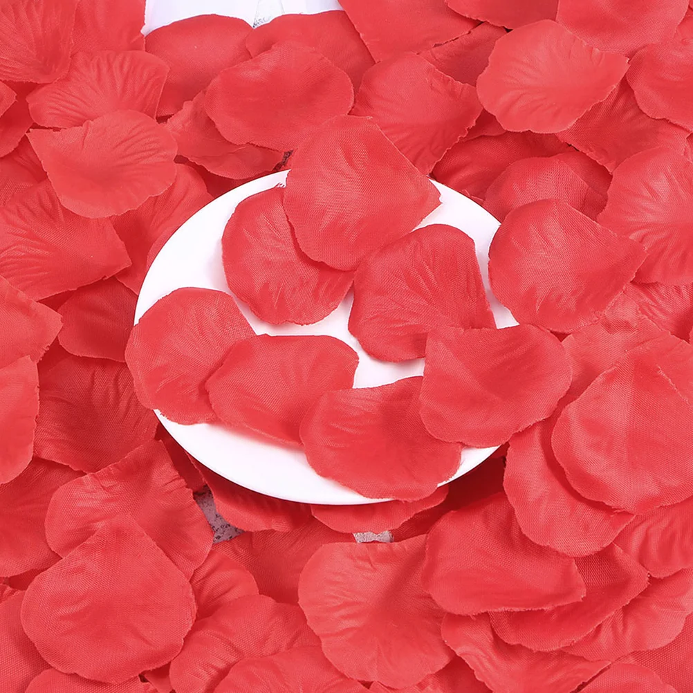 

2400 Pcs Ornament Artificial Rose Petals Flower Girl Flowers Party Holiday Cloth Red