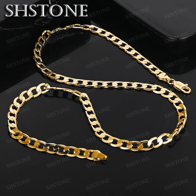 Exquisite 18K Gold Luxury Necklace – Elegant 6MM Solid Wedding Chain