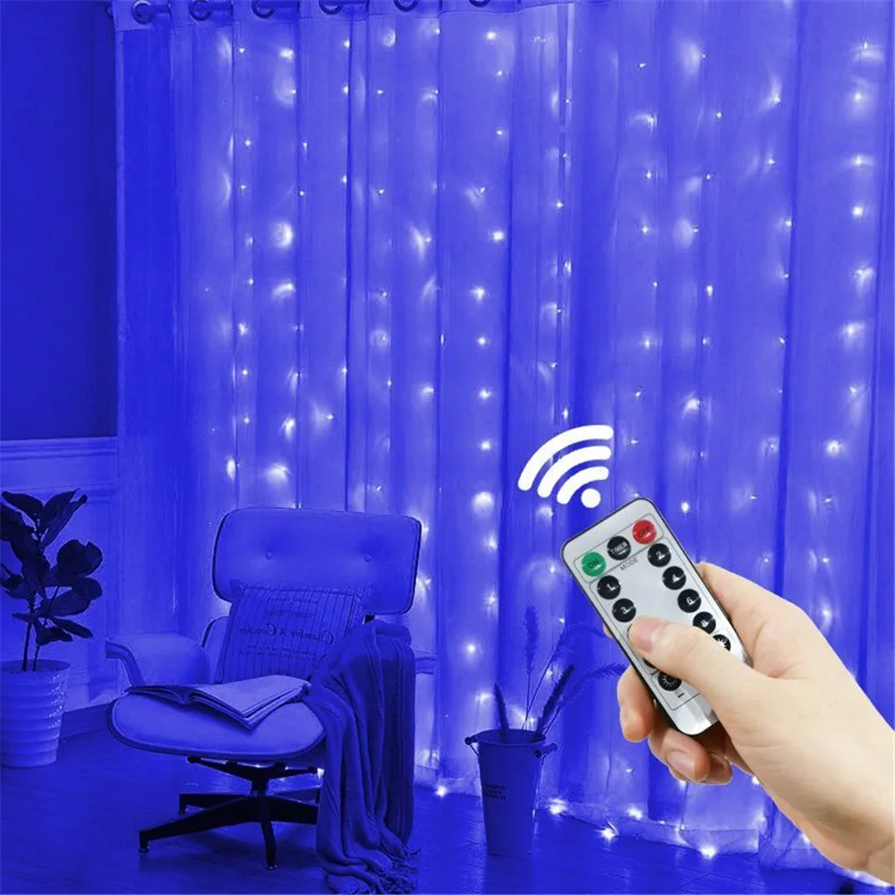 thumbnail image 1 of 6/3M LED Curtain String Light Decoration USB Lamp 8 Mode for Home Christmas Party New Year Wedding Navidad 2024 Ornaments, 1 of 5
