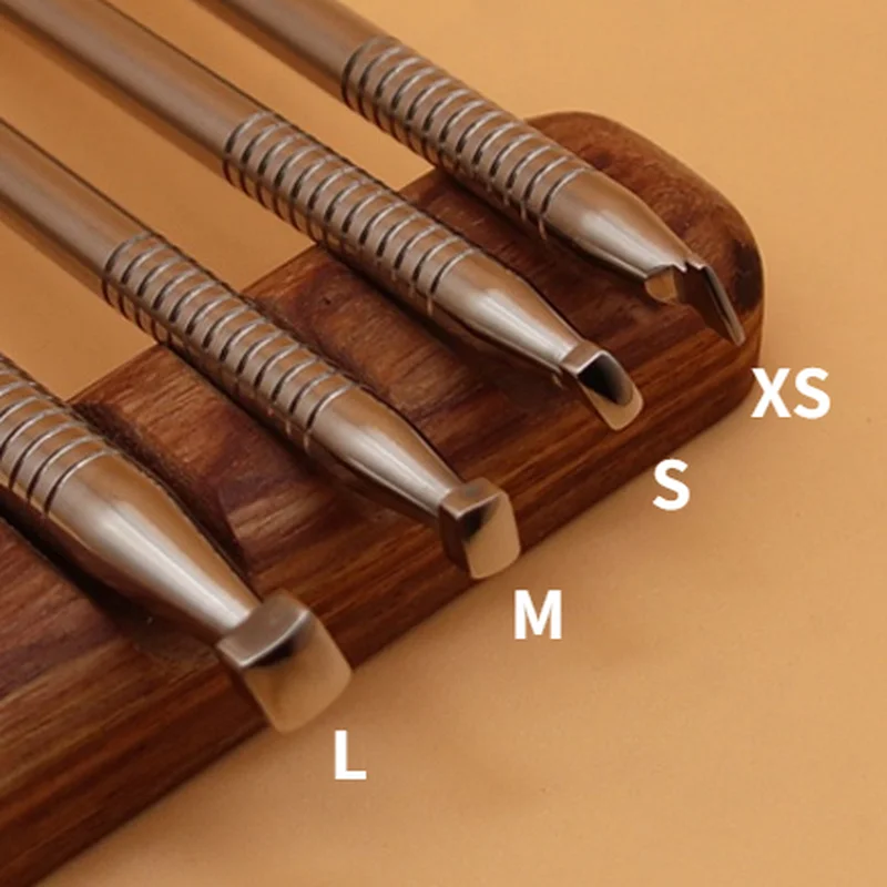 Leather Craft Stamps Carving Printing Tools Leather Carving Printing Tool Set Edge Knocking Vegetable Tanned Leather Craft Printer 4pcs/set