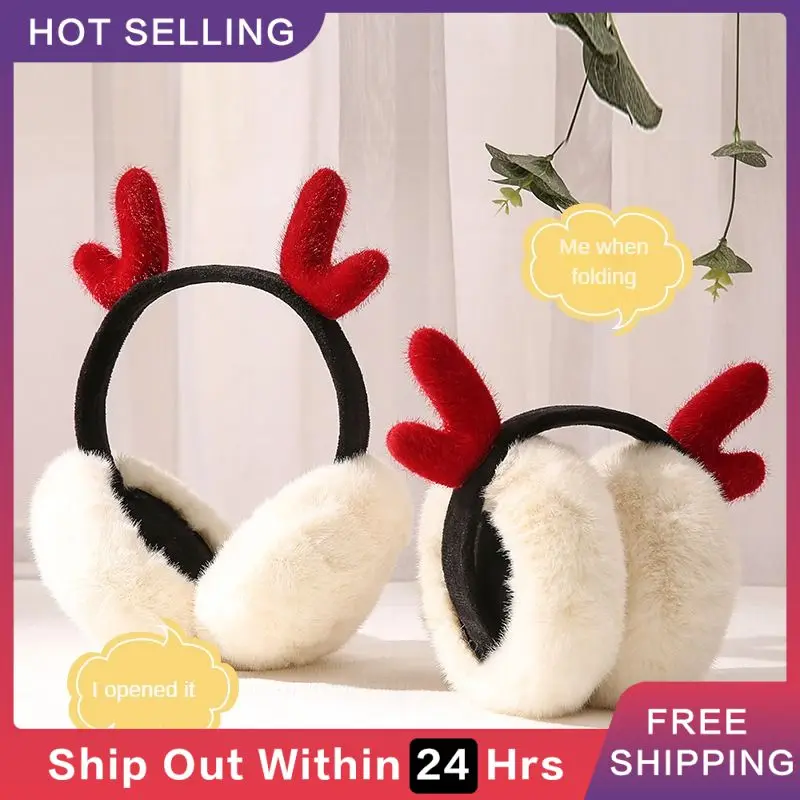 

Anti-cold Earmuffs Antifreeze Warm Cute Deer Earmuffs Earmuffs Best Seller Foldable Earmuffs Folding Antlers Cute Earmuffs Soft