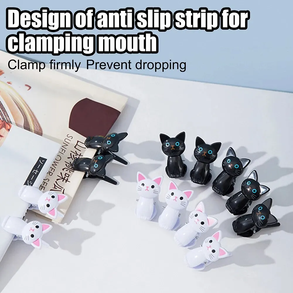 Cute Cat Plastic Clips 8Pcs/Set desk organizer,storage organizer,bag organizer for Office Desk Organize And Store Household Clothespegs Clamp Snacks Sealing