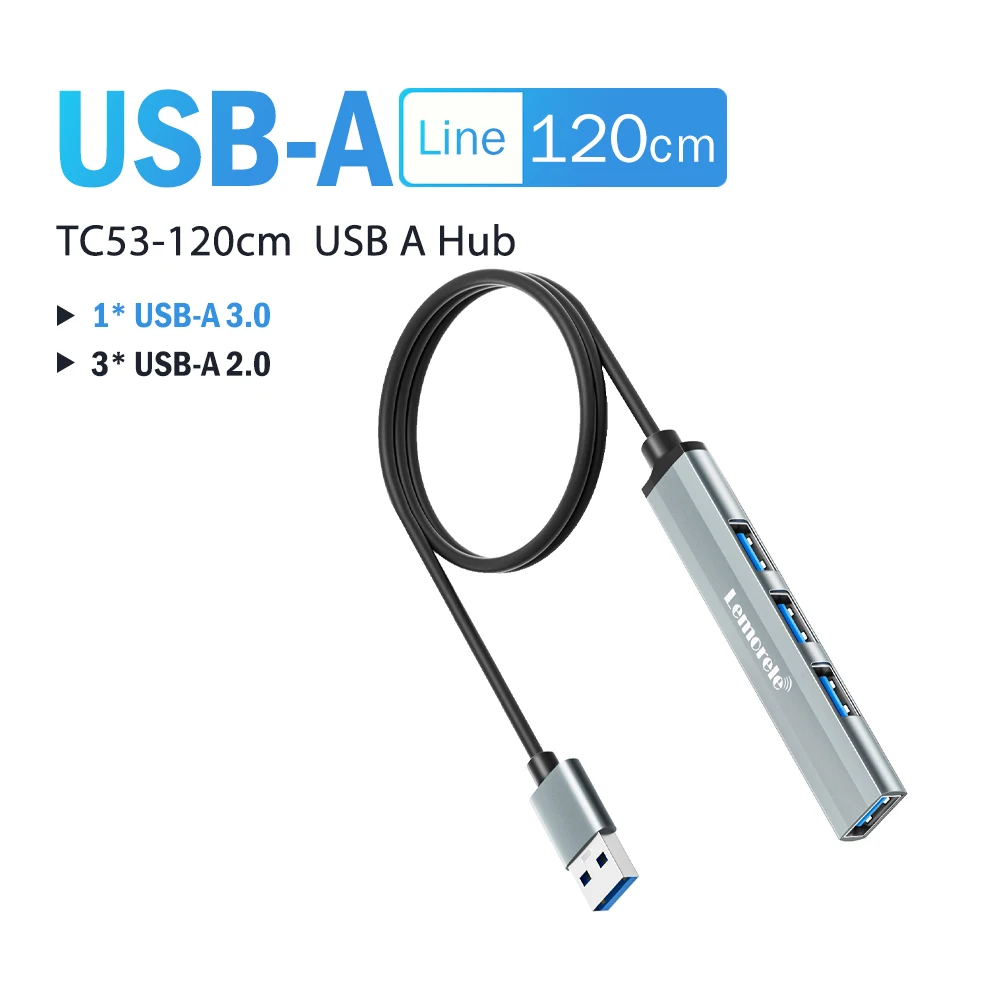 Lemorele 4-Port USB-C/USB-A Hub Multi Splitter Adapter