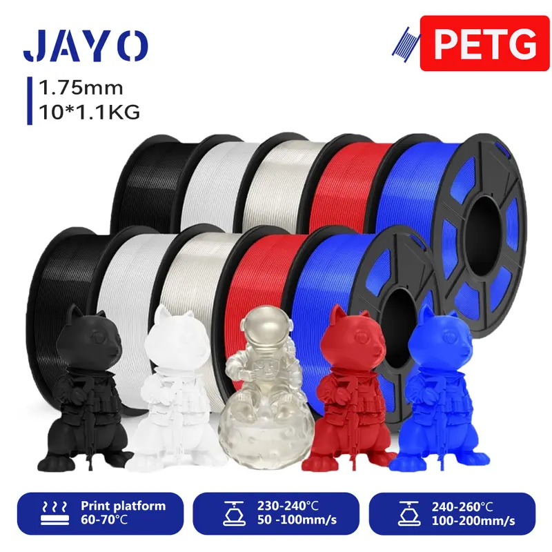 JAYO 3D Printer PLA/PLA Meta/PETG/PLA PLUS/PLA Matte Filament 1.75mm 9/10 Rolls 3D Printing Materials for 3D Printer&3D Pen - Image 24