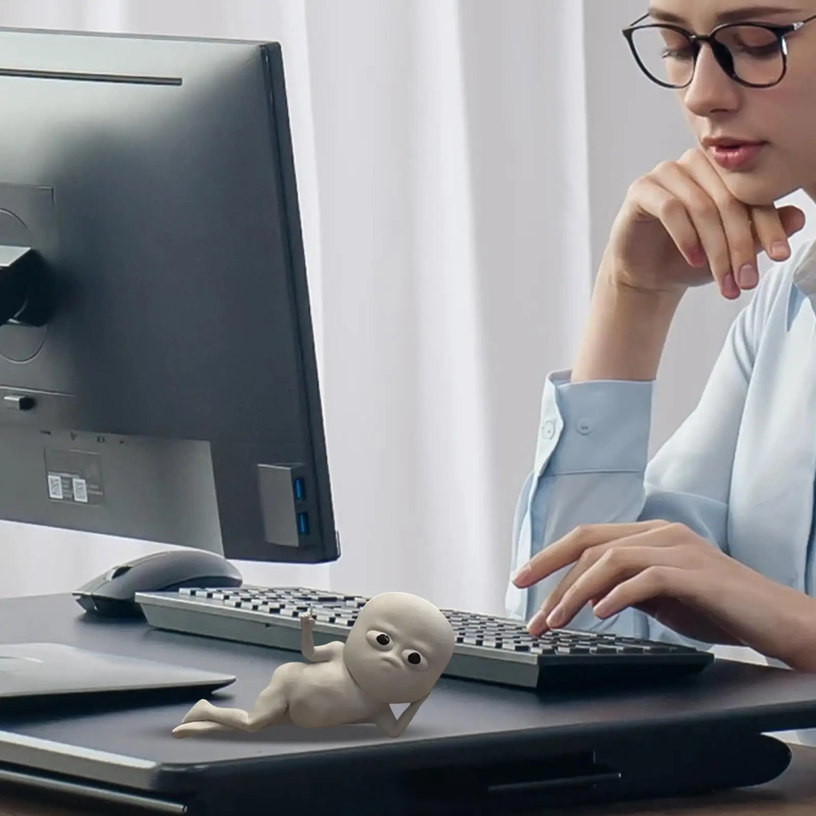 Dashboard Figurines 3D Printed Funny Man Figure Handmade Dashboard Ornament Automotive Interior Decoration for Desk Shelf Home