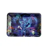 Household Metal Tray Rolling Tobacco Container Smoking Accessories Storage Trays Various Patterns 18x12.5cm 6