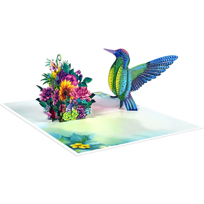 3D Hummingbird Pop Up Greeting Card For Mother's Day Valentine's Day Birthday Thank You Anniversary Festival Gift
