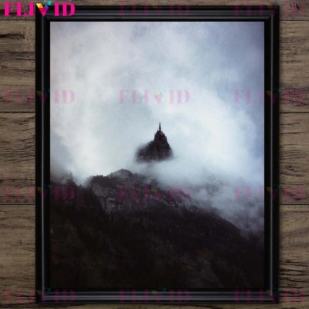 Gothic Surrealism Castle Canvas Art Poster - Vintage Wall Decor