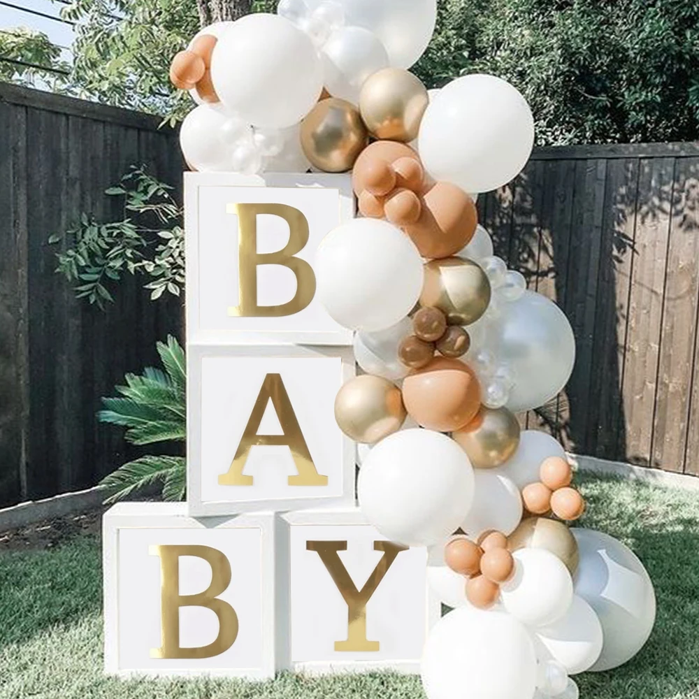 Decorazioni per scatole per palloncini, 26 lettere (1 set di A-Z) per nomi personalizzati, decorazioni per baby shower, blocchi decorativi per rivelare il genere (26 lettere dalla alla alla Z