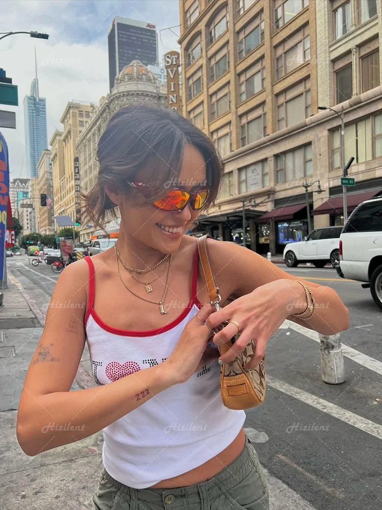 Camiseta Retro sin mangas con tampado de letras de leopardo para