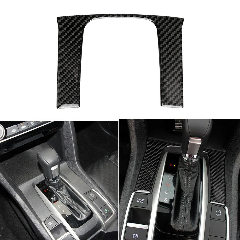 

Car Center Console Shift Panel Decorative Sticker Trim ABS Carbon Fiber Panel Decorative Trim Cover ForHonda Civic 2016-2020