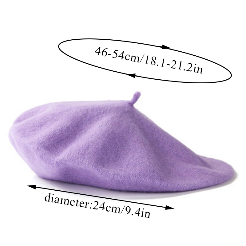 Woolen Hat Children Beret Baby Hat Winter Wool Beret Classic Vintage Tweed Beret Cap for Girl Solid Color Outdoor Warm Cap for Children