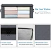 Storage 3-Pack Clothes Organizer Storage Bags Foldable Storage Box with Large Clear Window Sturdy Handles 3