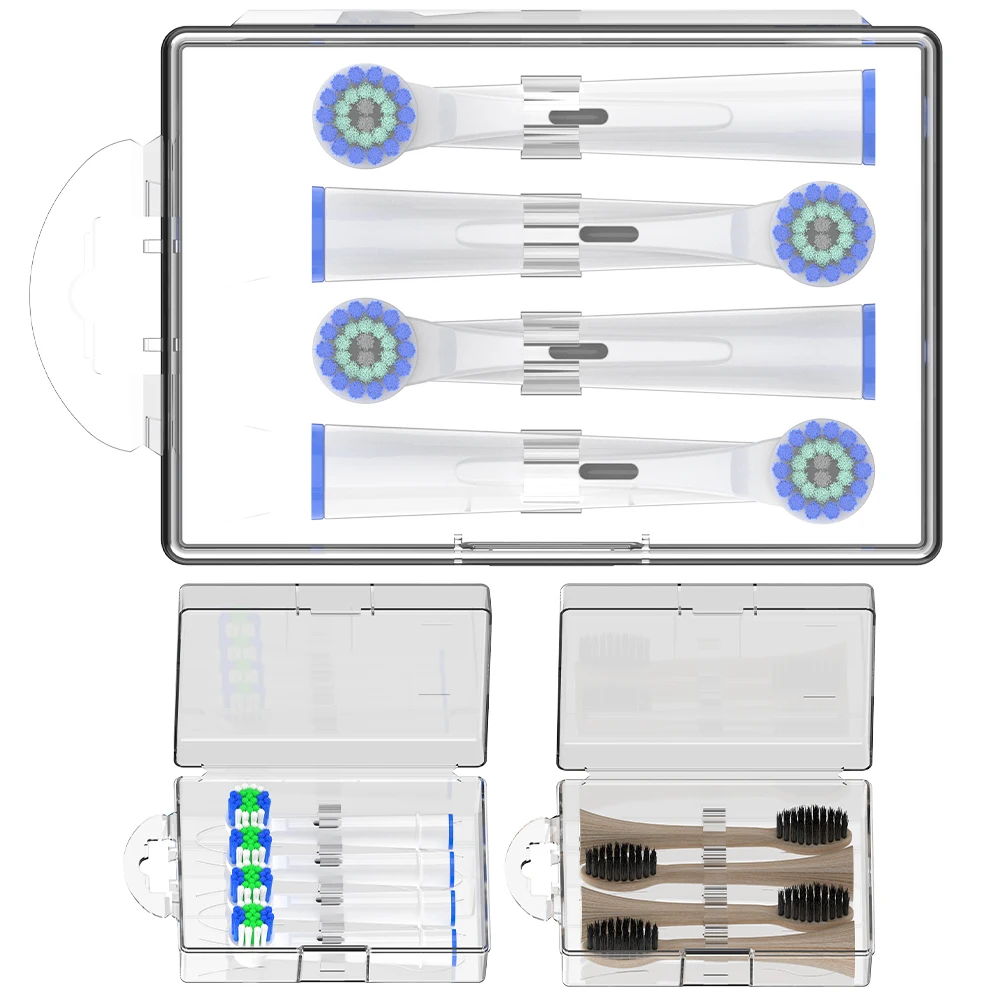 Toothbrush Head Travel Case, Dustproof Protector Box Compatible with Oral B and Philips Electric Toothbrushes Replacement Head