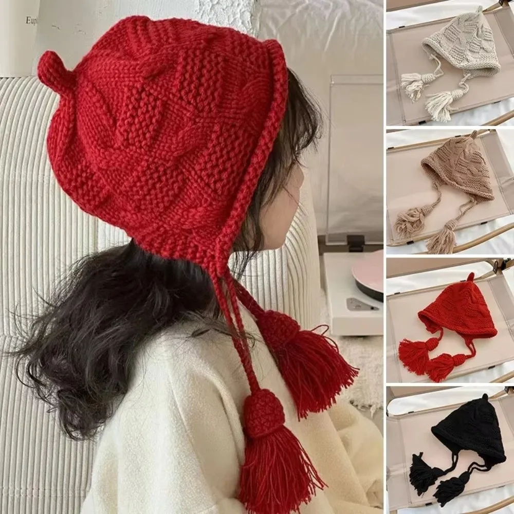 Wool Knitted Windproof Hat for Kids Ear Protection