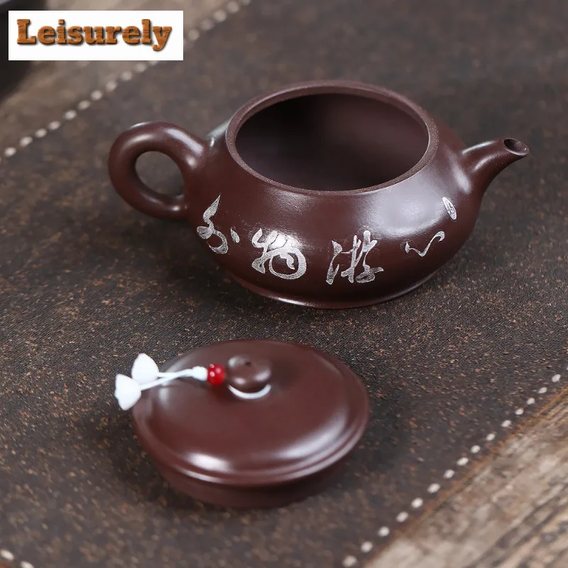 200ml Creative Yixing Purple Clay Teapots Handmade Open Oven Pot Raw Ore Purple Mud Kettle With Strainer Zisha Tea Set Cafes