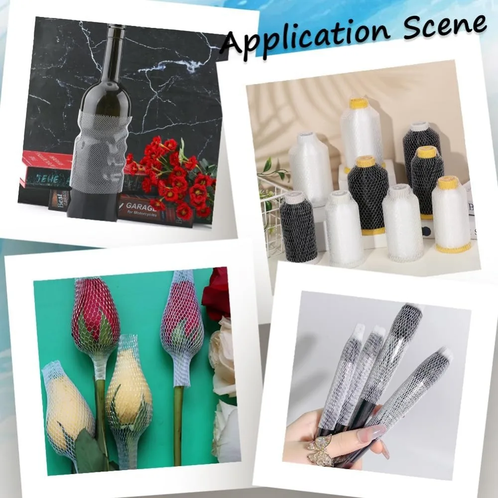 100Pcs thread net spool saver huggers cosmetic makeup brush protective mesh sewing thread cones nets for different sizes mesh storage bag,sewing thread storage box
