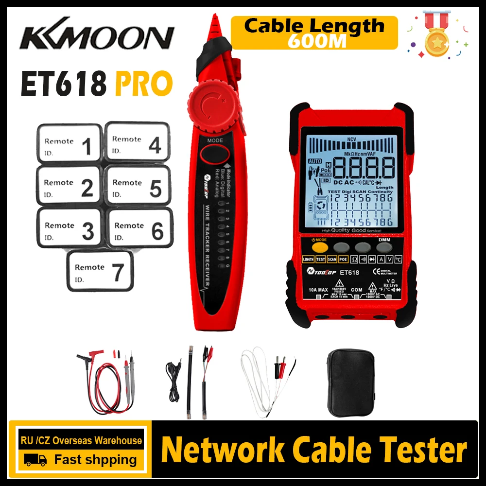 TOOLTOP ET616/ET618 Network Cable Tester with LCD Display Analogs
