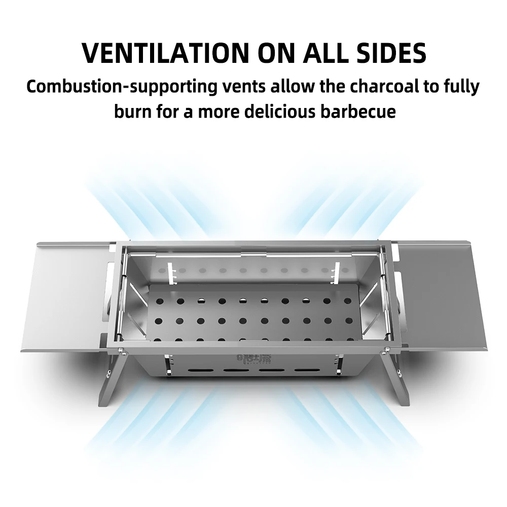 Portable Folding BBQ Grill Stoves Outdoor Camping Picnic Stainless Steel Detachable Home Charcoal Firewood BBQ Stove Utensils camping stove charcoal grill