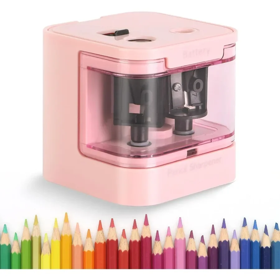 Battery Powered Electric Pencil Sharpener with Dual Holes