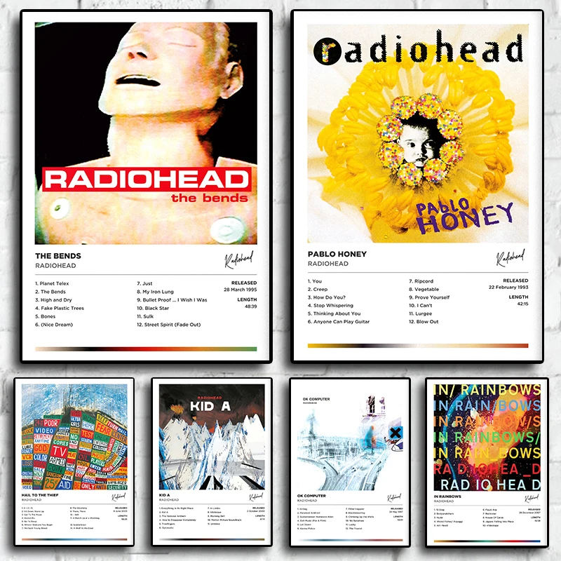 

The Bends Hot Rock Music Album Cover Picture Singer Band Radiohead Posters For Room Bar Canvas Painting Art Home Wall Decor Gift