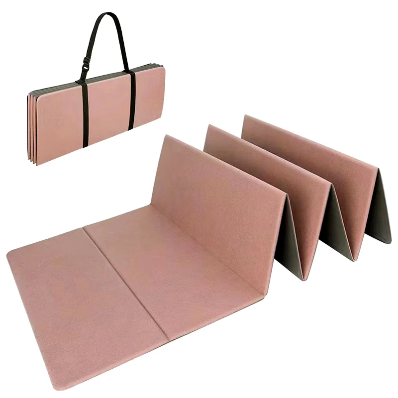 6mm Portable Foldable POE Gym Mat, Lightweight Anti-Slip Yoga Mat, Multi-Purpose Travel Fitness Eightfold Large Design