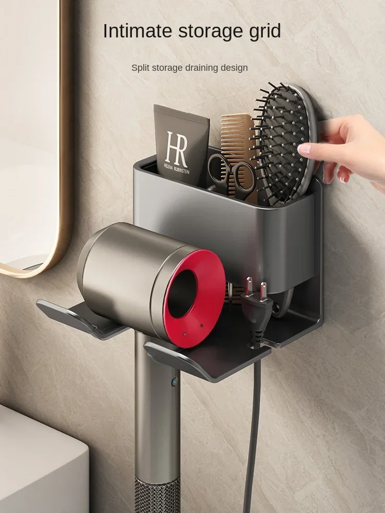 

Hairdryer Rack Shelf Free Punching Bathroom Wall-mounted Hair Dryer Bracket Bathroom Hair Dryer Storage Shelf Hanger