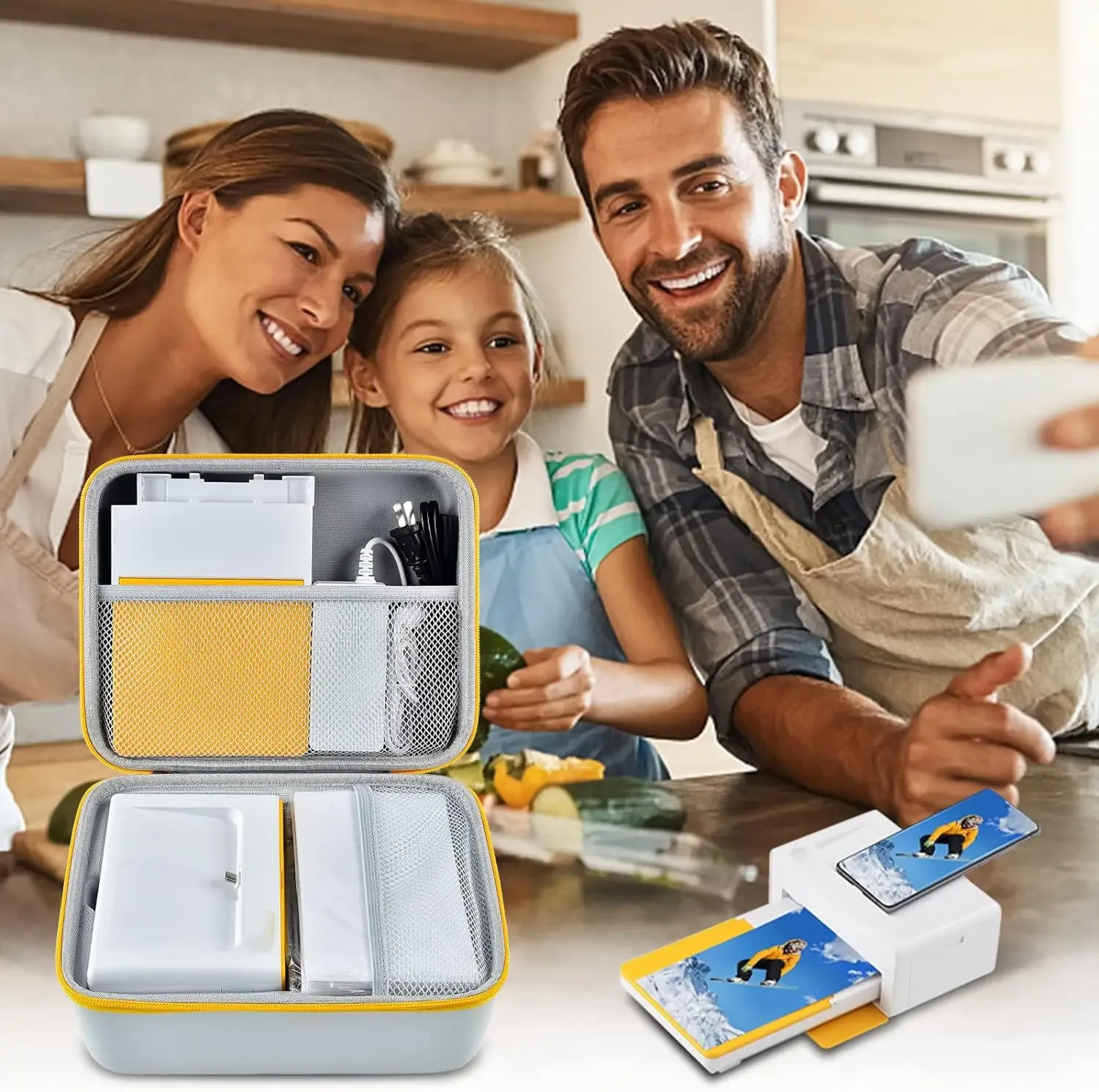 Custodia Protettiva Per Stampante Fotografica Kodak Dock Plus 4Pass | Borsa Rigida EVA Con Tasca E Moschettone