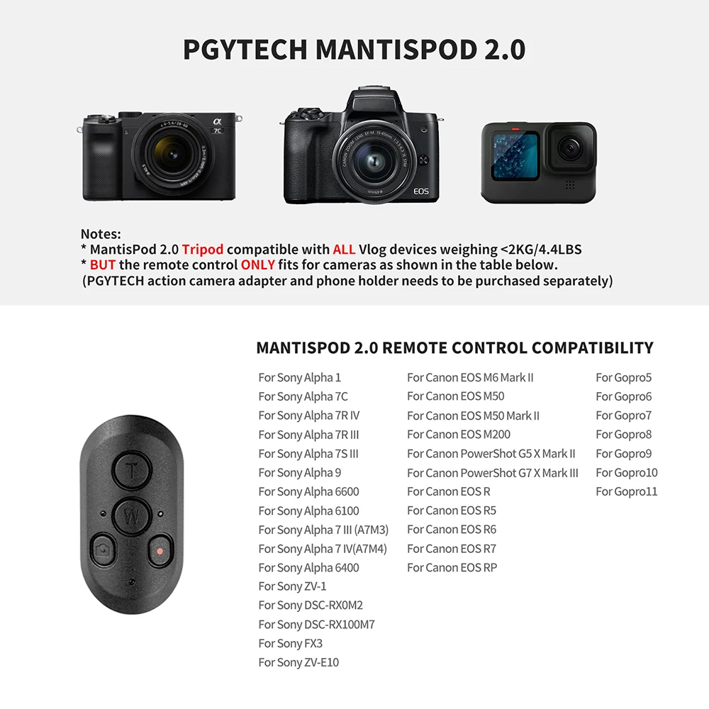 PGYTECH MANTISPOD 2.0 Bluetooth Mini Camera Vlogging Tripod|6