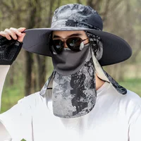 Big Face Significantly Thin Big Head Around The Hat fisherman's Cap Plus Size Large Size Wide Brim Male Sun Hats Cover Facek 2