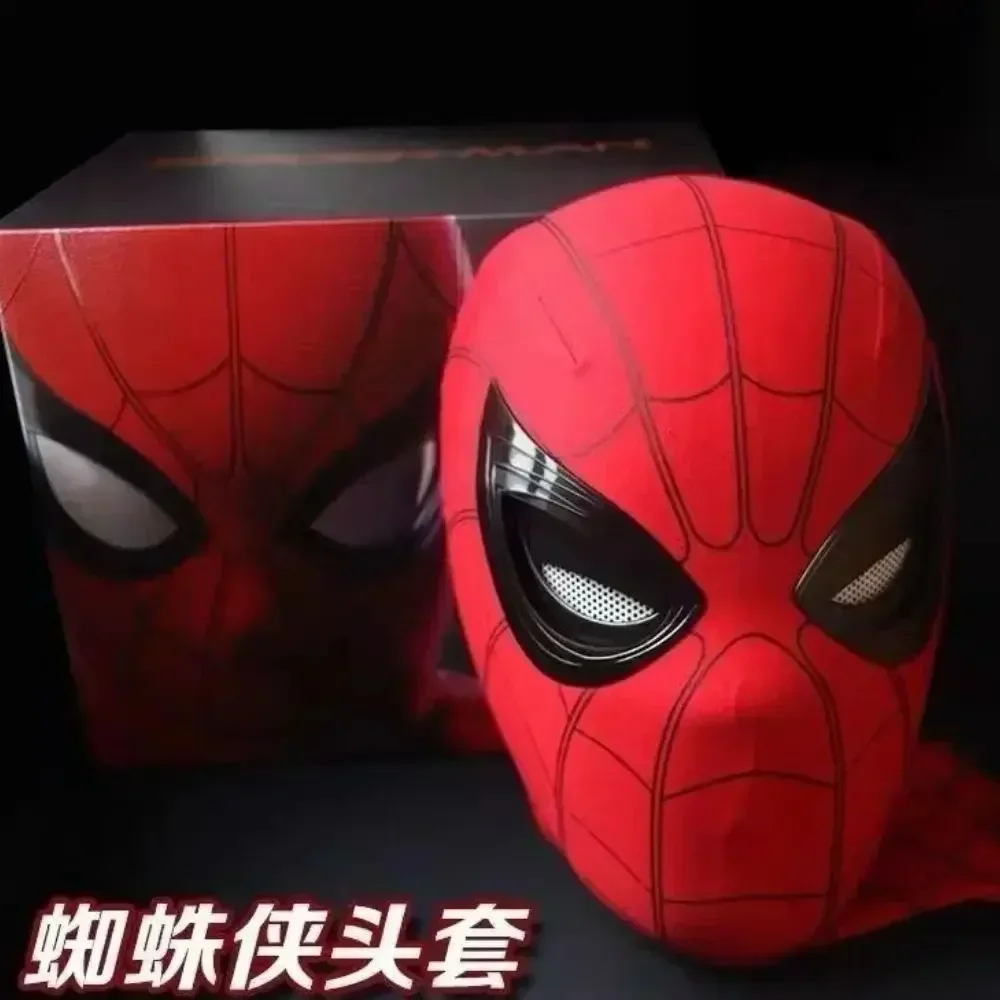 Spider-man Mask Luxury Helmet Rechargeable Remote Eyes Movable Mask Cosplay Decoration Gift Toys