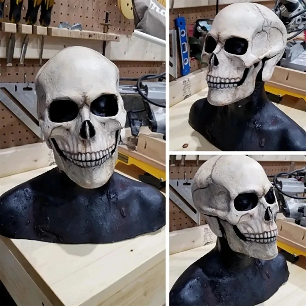 Halloween Mask Party Masks Horror Mask Movable Jaw Full Head Skull Mask for Party Decor