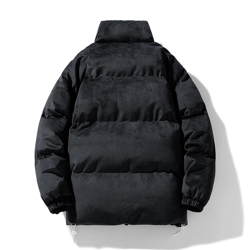 New Men'S Fashion Casual Versatile Corduroy Bread Jacket Loose Fitting Autumn Winter Couple Top Thickened Warm Down Cotton Coat