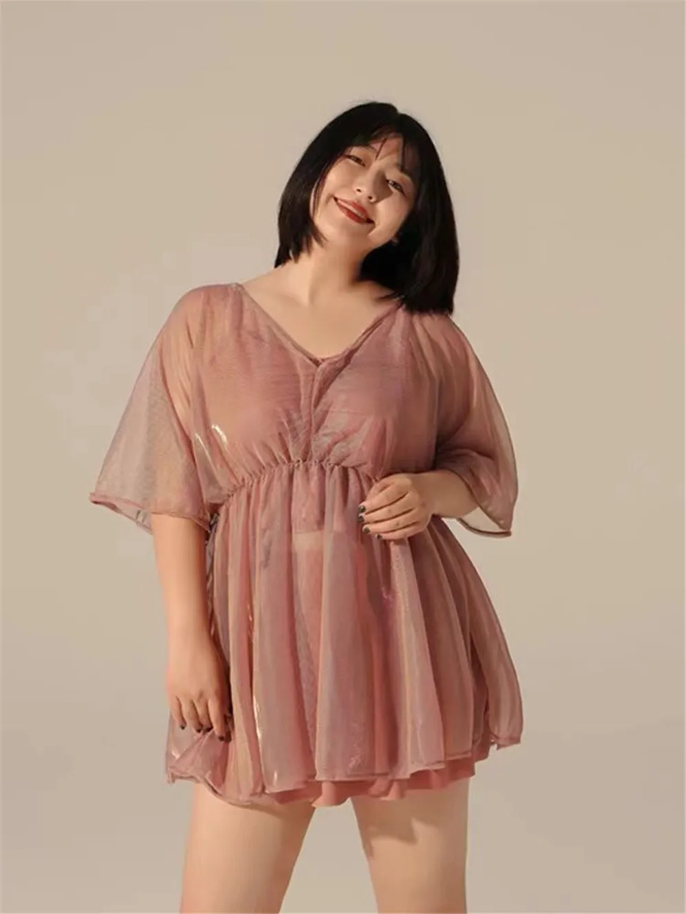 Swimming suit women's split skirt conservative belly covering, slim fit and loose fitting three piece set, hot spring ins new st
