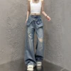 Harajuku Y2K Wide-Leg Denim Jeans – Casual Streetwear Pants