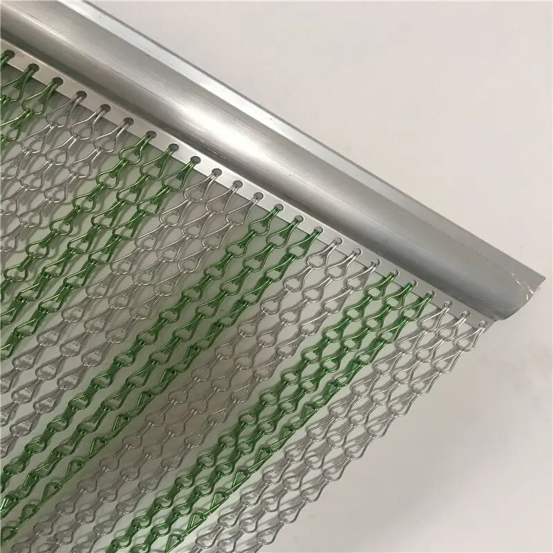 Double Hooks Colorfast Aluminum Chain Screen Curtain for Door or Window