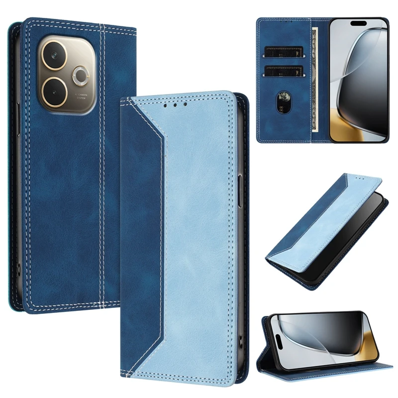 Luxury Solid Color Leather Magnetic Phone Case Cover - Enhanced Protection