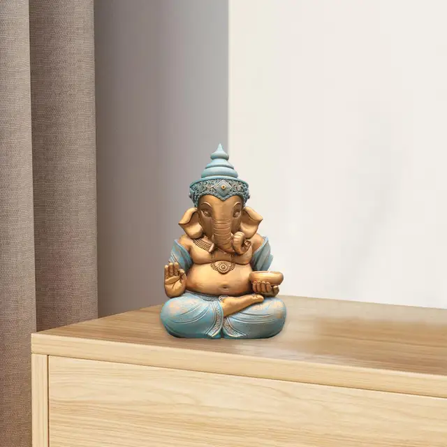 Statue de Ganesh, figurine de Ganesha, sculpture de dieu éléphant hindou pour jardin, cour, décoration d'intérieur 2