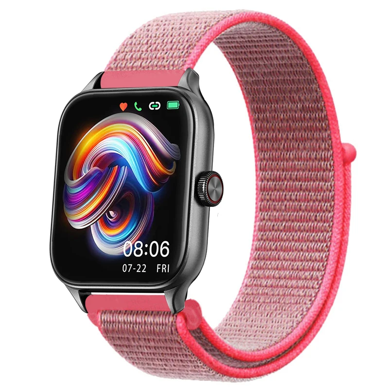 Sport Nylon Loop Bracelet Strap, 22mm or 20mm, Compatible with Popular Smartwatches