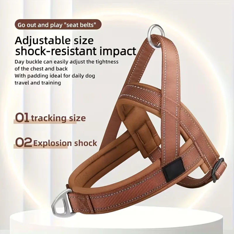 Tactical Dog Harness Escape-proof Padded Adjustable No Pull Vest_voghion.com