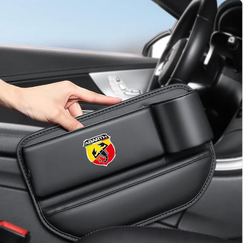 Seggiolino Auto Cucito Gap Fessura Fessura Scatola Di Immagazzinaggio Con Portabicchieri Per Fiat Abarth 595 Abarth 500 Abarth 124 Spider Accessori Au