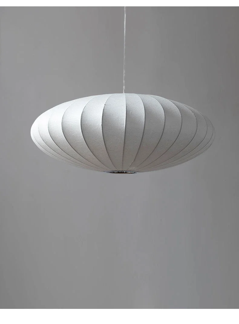 Nordic Modern Silk Pendant Lights Wabi Sabi E27 LED Chandeliers Lustre For Living Room Dining Room Pendant Lamp Decor Lighting 6