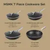 Non Stick Pans Set 7-Piece, 8, 10, 12 Inch Frying Pans and 12 Inch Induction Wok with Tempered Glass Lids, PRO Heat Distrib 6